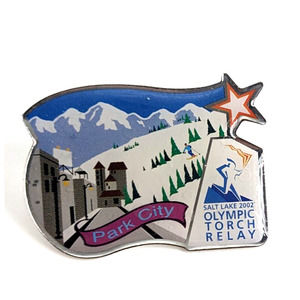 VTG Salt Lake 2002 Park City Utah Olympic Torch Relay Pin Souvenir Coca Cola GM